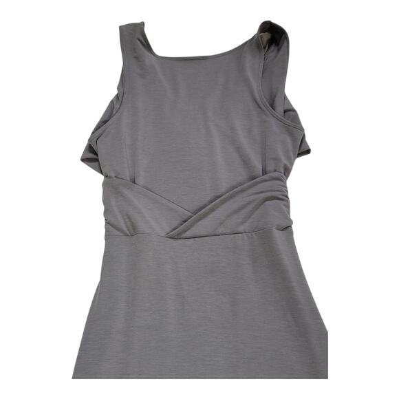 Athleta Adriana Faux Wrap Sleeveless Sccop Neck‎ Gray Dress Women's Size Medium - Picture 7 of 11